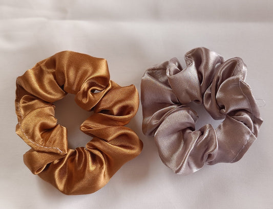 Set of 2 Luxury Satin Scrunchies - The Shimmers