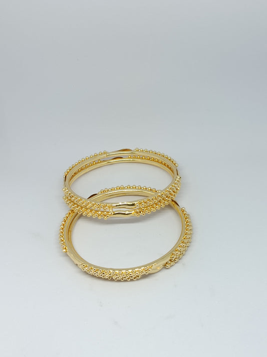 Set of 4 Gold Finish Textured Designer Bangles Set for Women | Traditional & Party Wear Jewellery