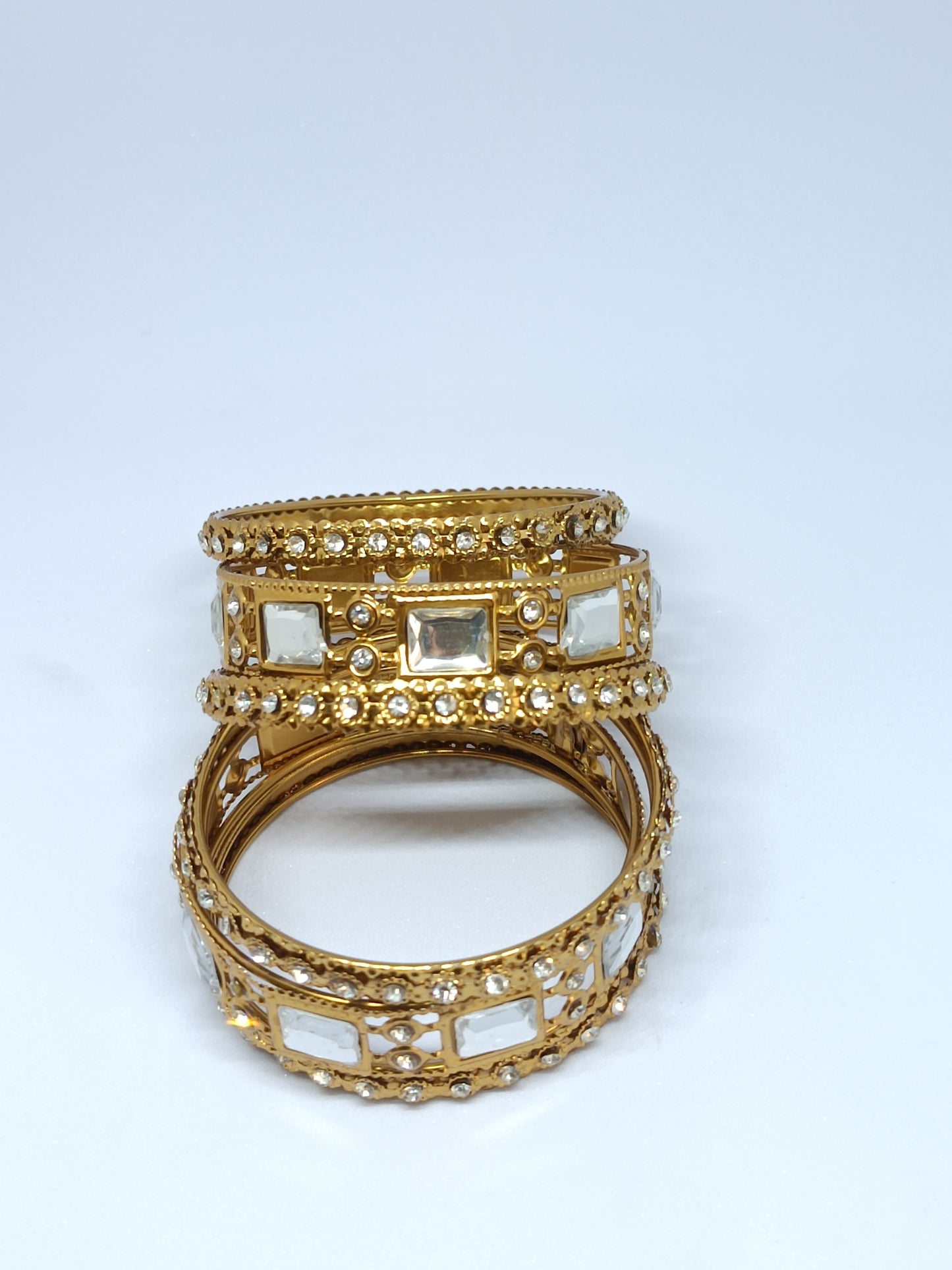 Set of 6 Royal Kundan Gold-Plated Designer Bangle Set for Women | Traditional Festive & Bridal Bangles