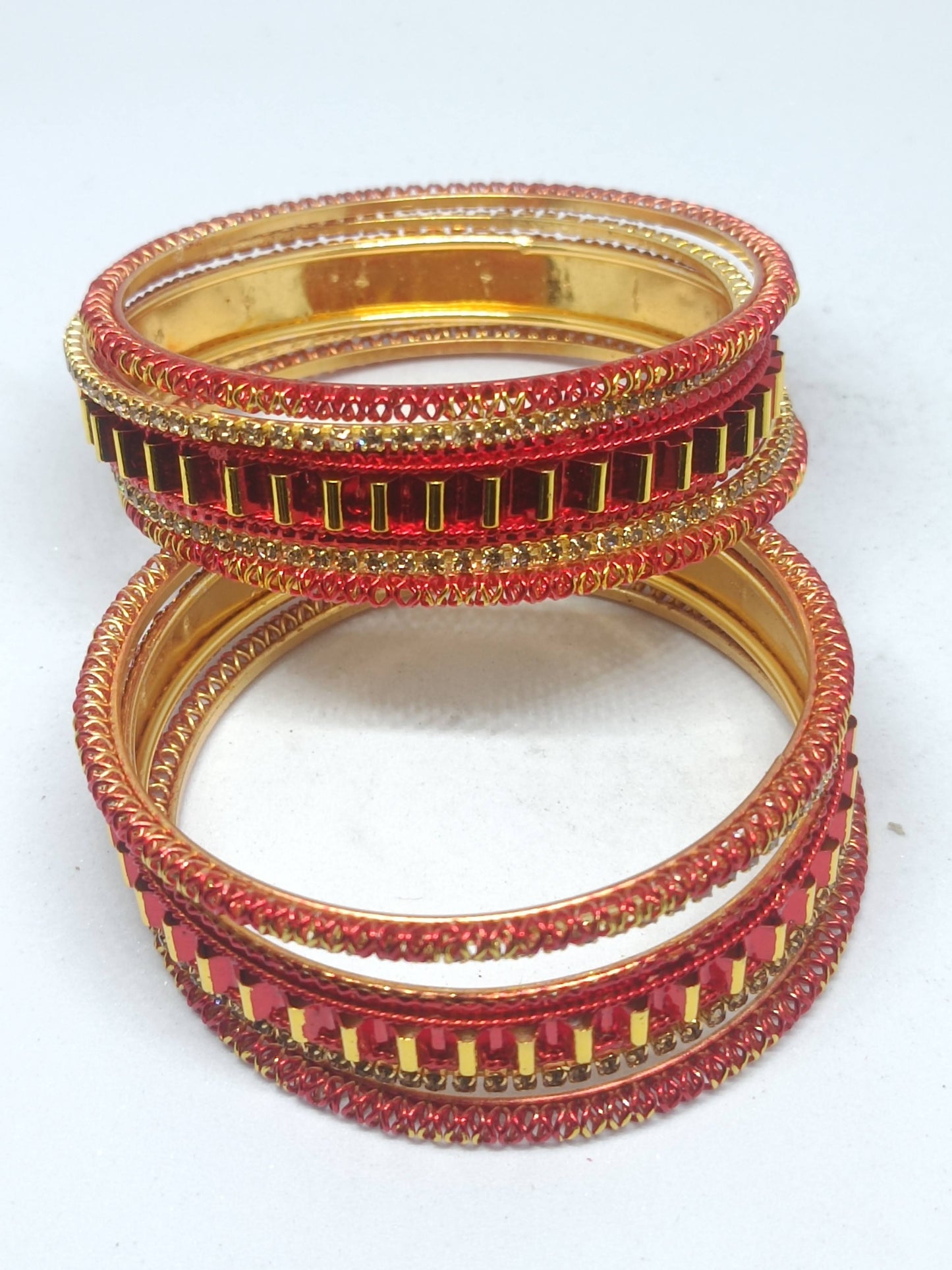 Set of 6 Maroon & Gold Designer Stone Bangles Set for Women | Festive & Wedding Wear Bangles