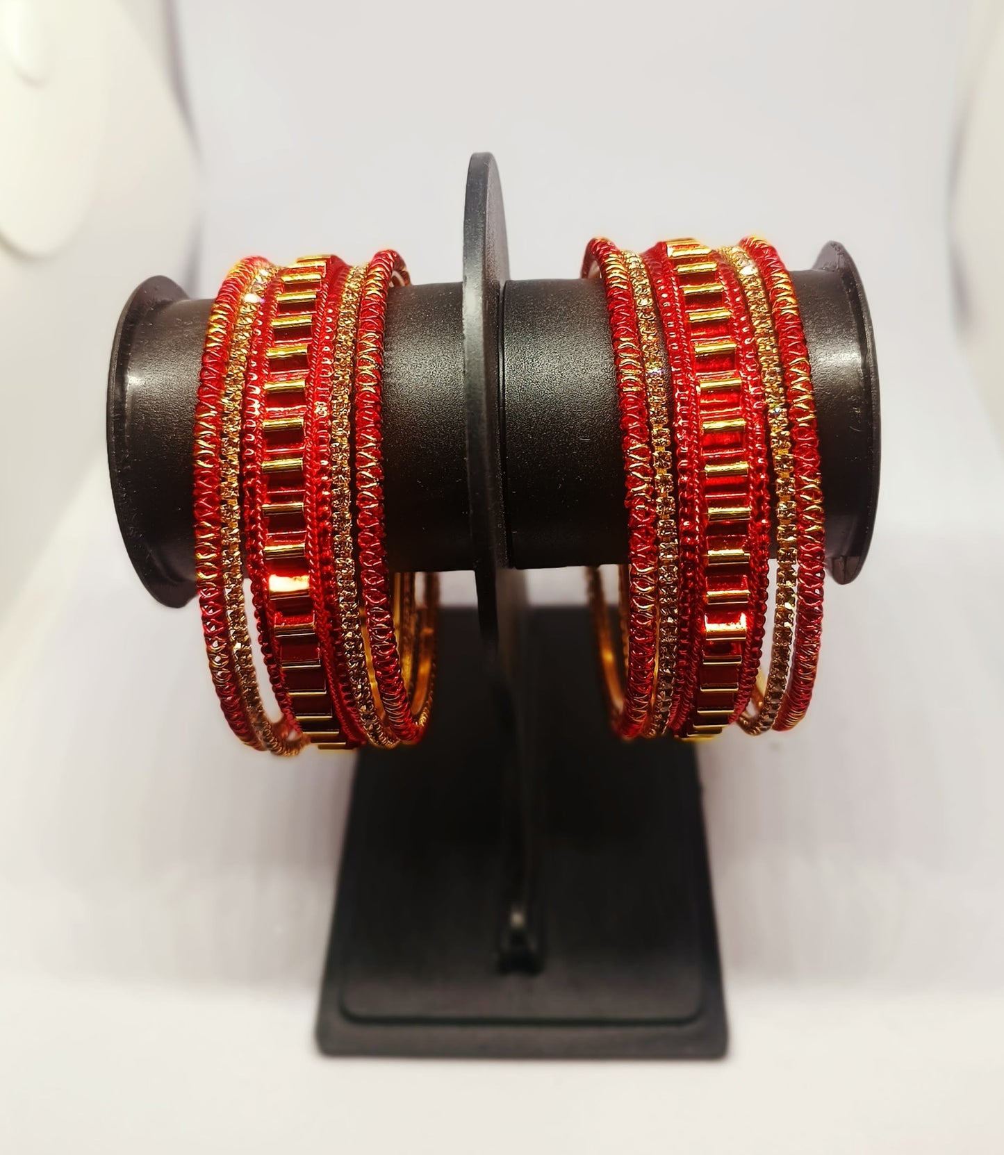 Set of 6 Maroon & Gold Designer Stone Bangles Set for Women | Festive & Wedding Wear Bangles