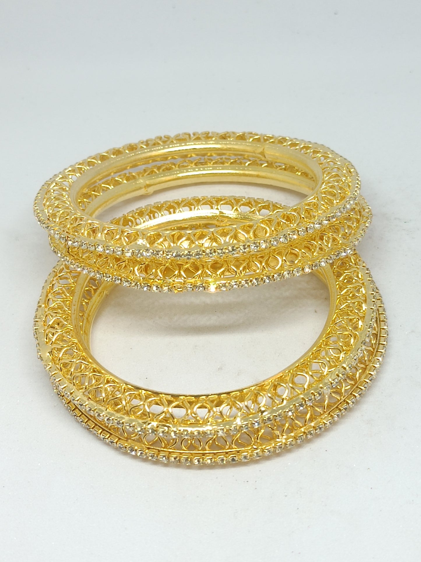 Set of 2 Elegant Textured Gold Plated Bangle Set for Women – Traditional & Everyday Wear