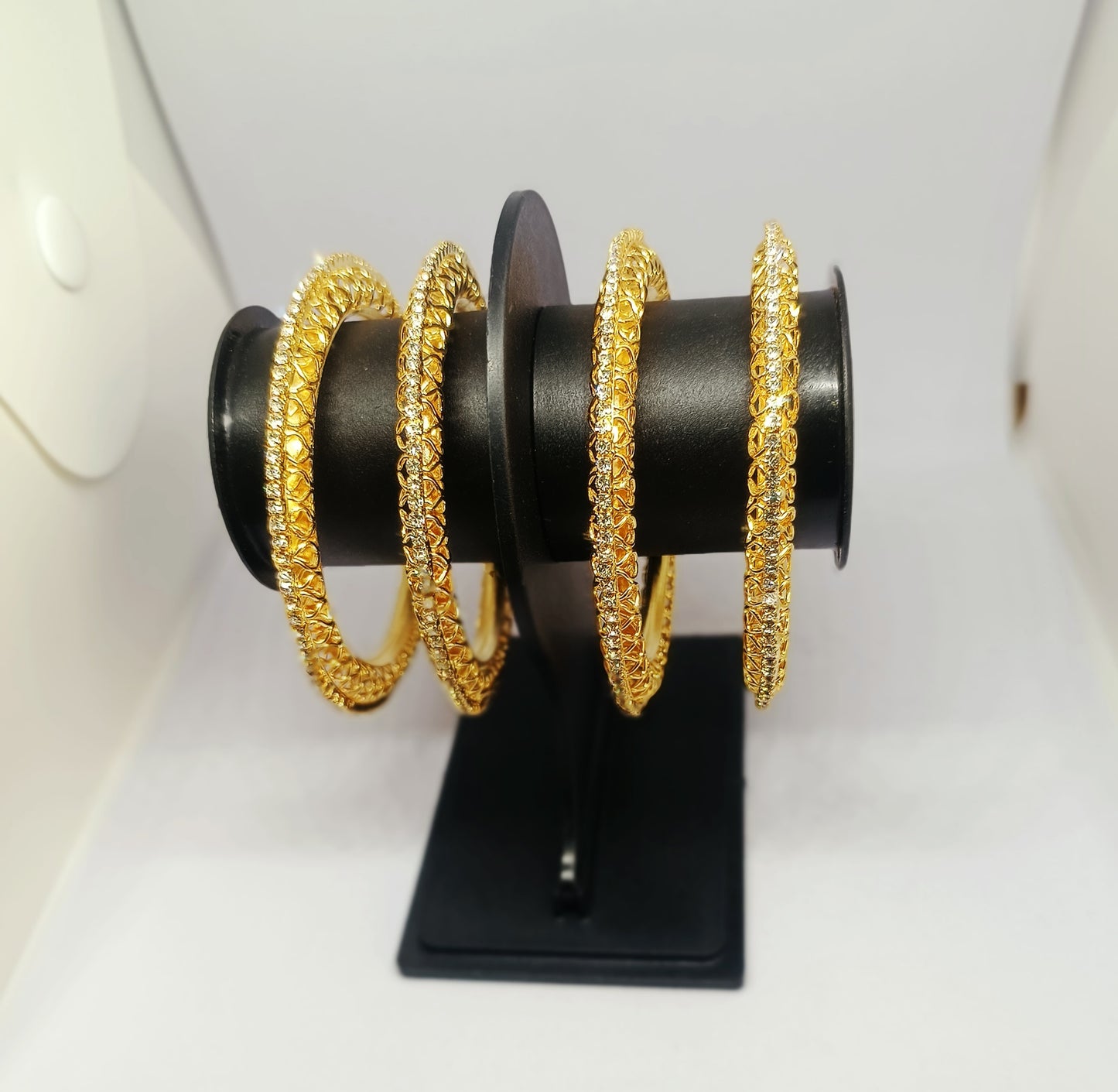 Set of 2 Elegant Textured Gold Plated Bangle Set for Women – Traditional & Everyday Wear
