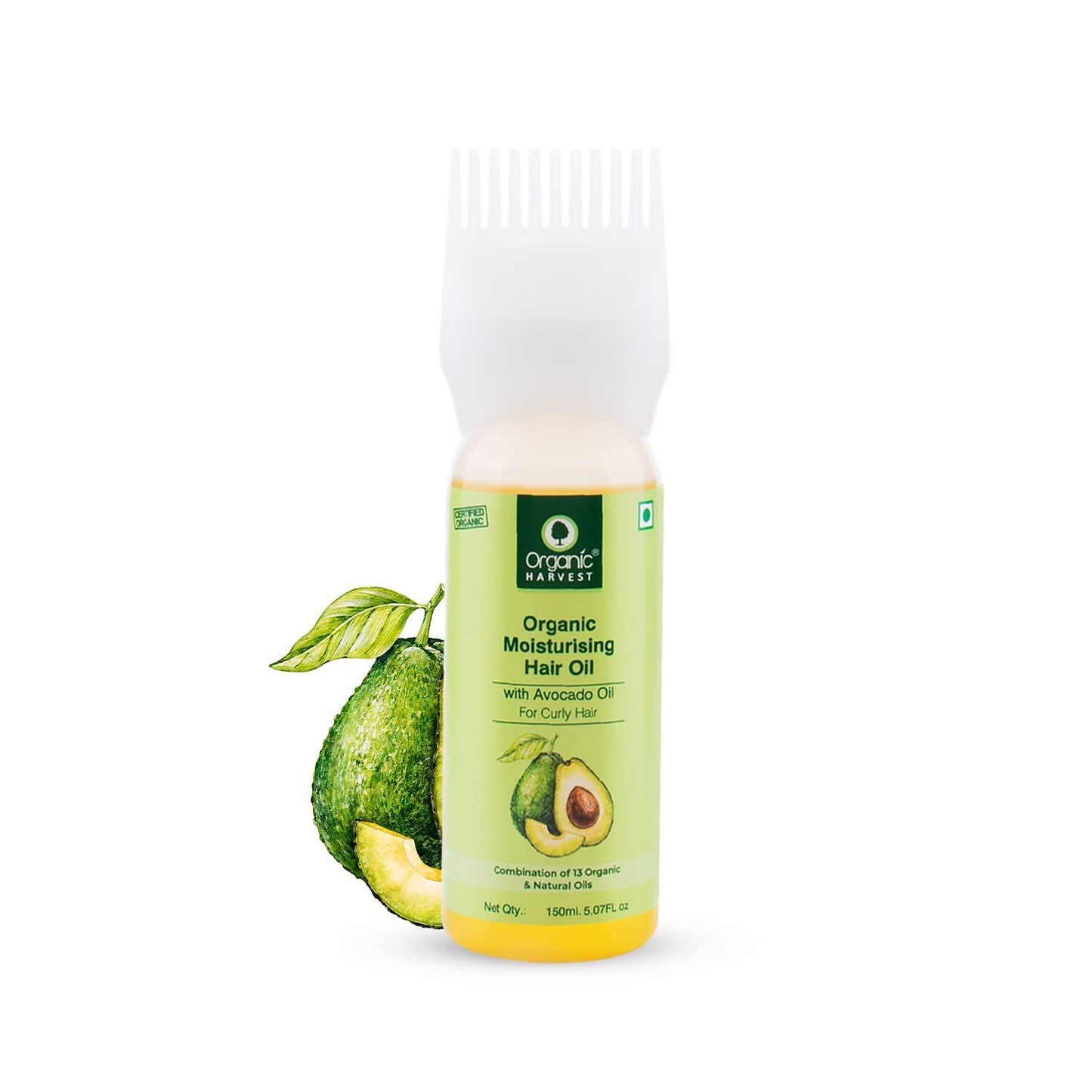 Moisturising Hair Oil with Combination of Avocado & Natural Oils for Curly Hair | Ideal for Both Men & Women | 100% Organic, Sulphate And Paraben Free - 150ml