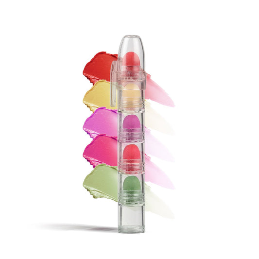 5-in-1 Lip Balm Hibiscus, Lily, Coffee, Green Tea & Strawberry | Tinted Lip Balm with SPF | For Women, Men & Kids | 100% American Certified Organic - 10gm