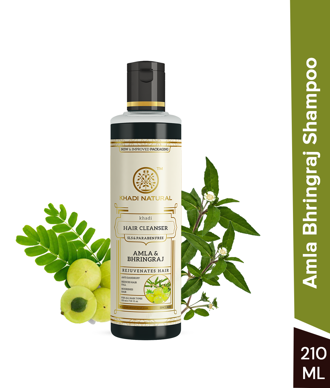Khadi Natural Amla & Bhringraj Shampoo SLS-Paraben Free Anti-Dandruff (210ml)