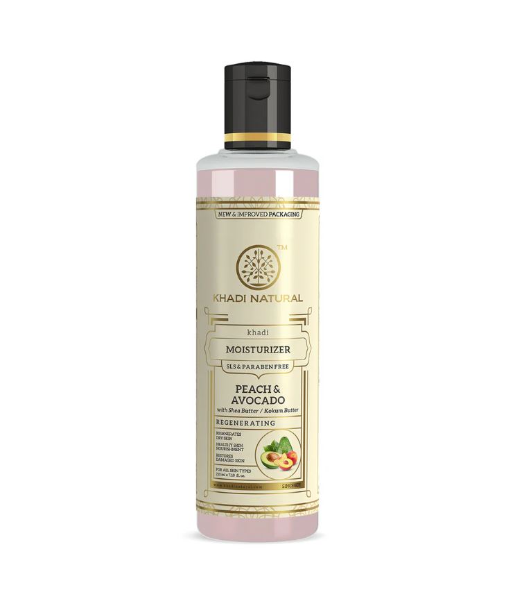 Khadi Natural Peach Avocado Moisturizer with SLS & Paraben Free - 210ml
