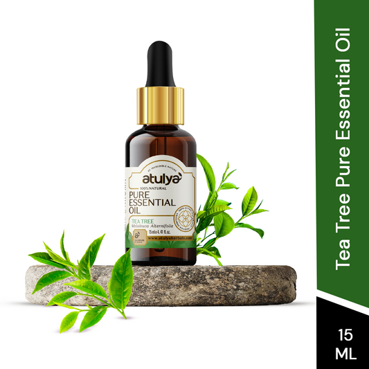 Atulya Tea Tree Essential Oil | Purifies Skin & Scalp | For Blemishes & Dandruff | 15 ml