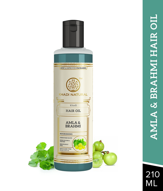 Khadi Natural Amla & Brahmi Hair Oil Strengthens Roots Adds Volume (210ml)