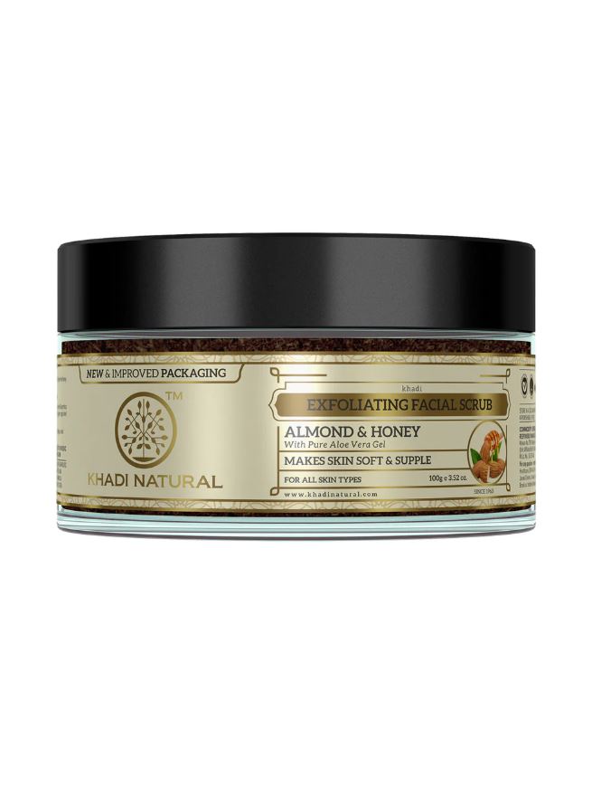 Khadi Natural Almond & Honey Exfoliating Facial Scrub - 100gm
