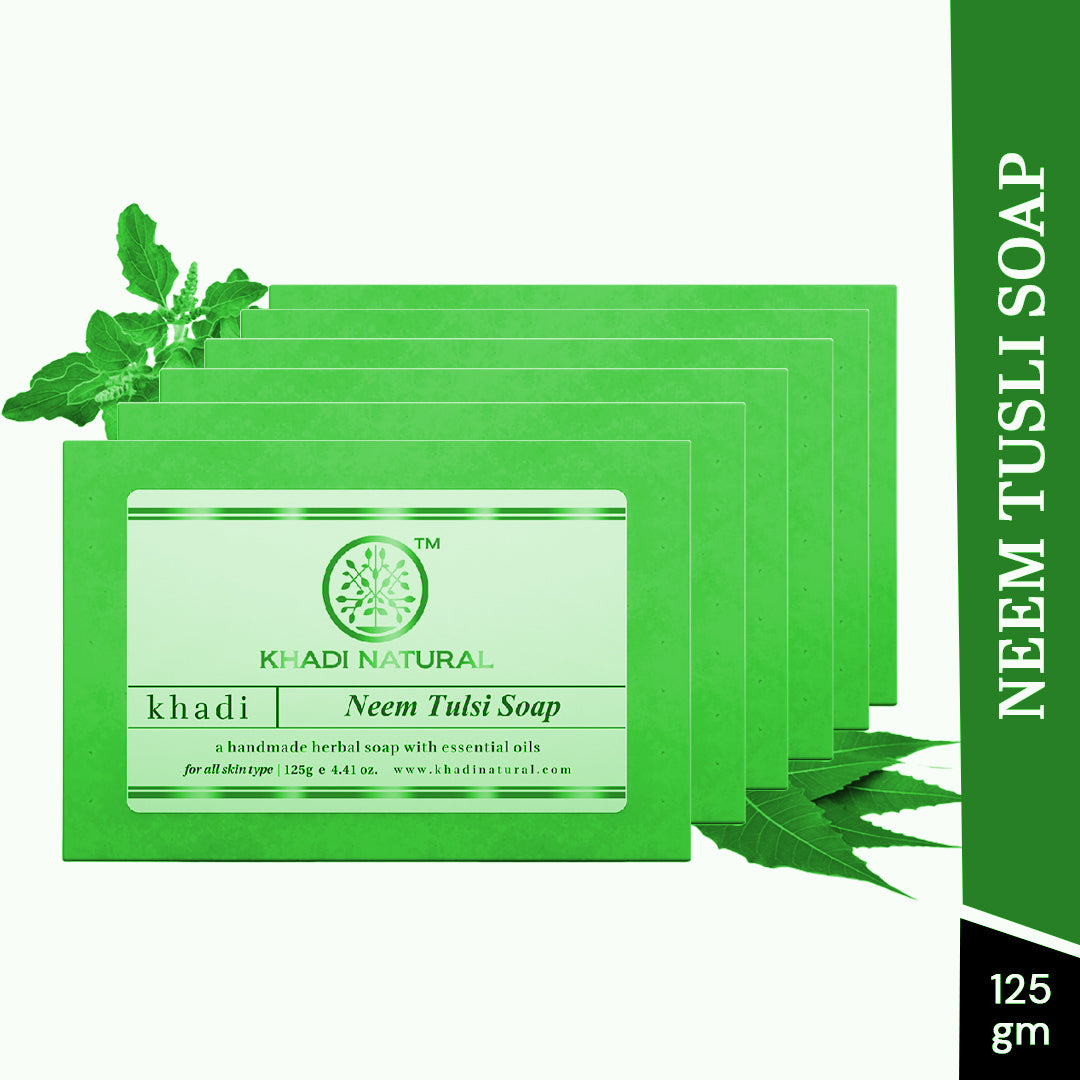 Khadi Natural Herbal Neem Tulsi Soap Purifying Bath Bar (750g)