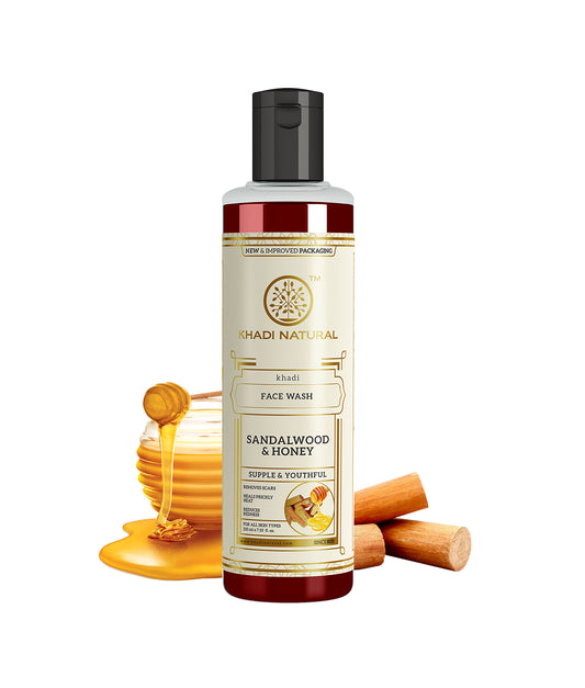 Khadi Natural Sandalwood & Honey Face Wash Clean & Hydrated Skin (210ml)