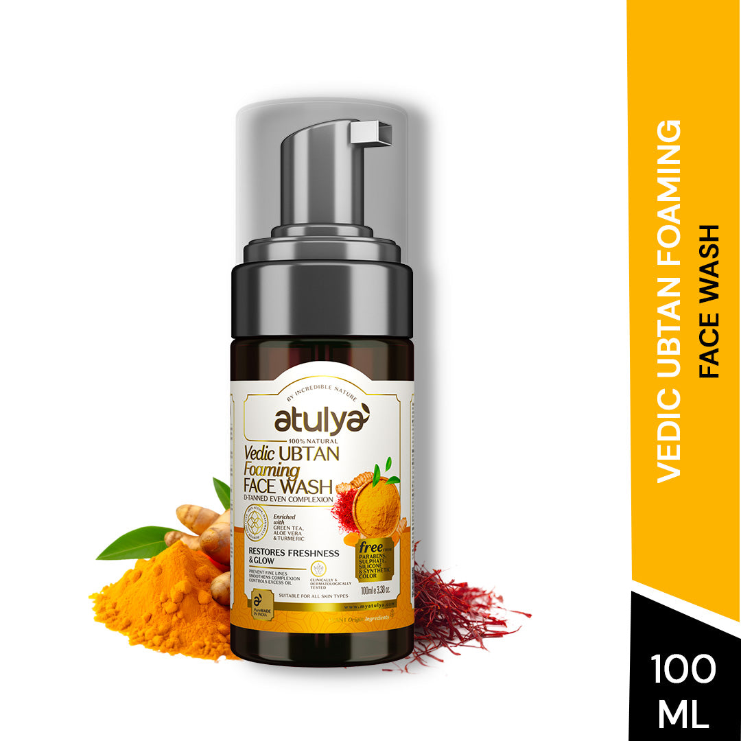 Atulya Vedic Ubtan Foaming Face Wash With Pump | Brightens & Clears Skin | 100 ml