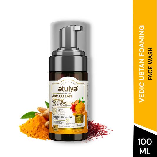 Atulya Vedic Ubtan Foaming Face Wash With Pump | Brightens & Clears Skin | 100 ml