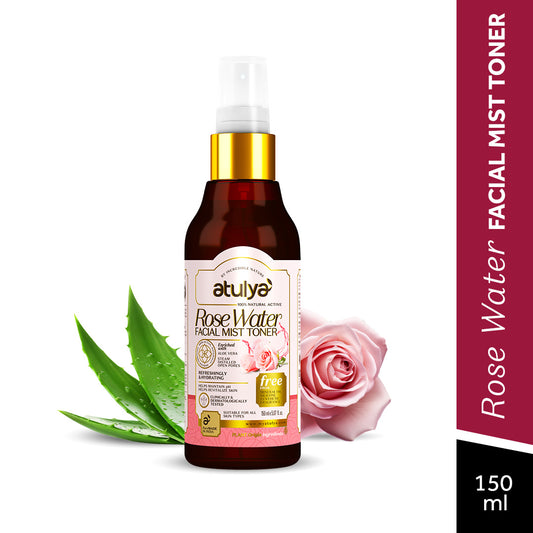 Atulya Rose Water Facial Mist Toner | Tones, Cools & Hydrates Skin | 150 ml