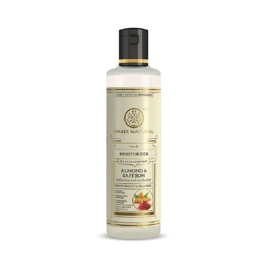 Khadi Natural Almond & Saffron Moisturizer- SLS & Paraben Free - 210gm