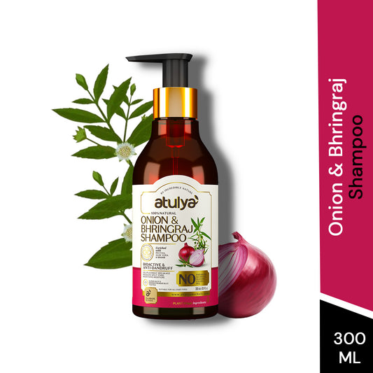 Atulya Onion & Bhringraj Shampoo | Deep Cleanse, Scalp Nourishment | 300 ml