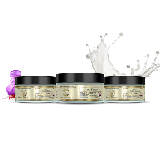 Khadi Natural Milk & Saffron Hand Cream with Shea Butter (300g)