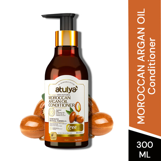 Atulya Moroccan Argan Oil Conditioner | Locks Moisture, Softens Hair | Silicone Free | 300 ml