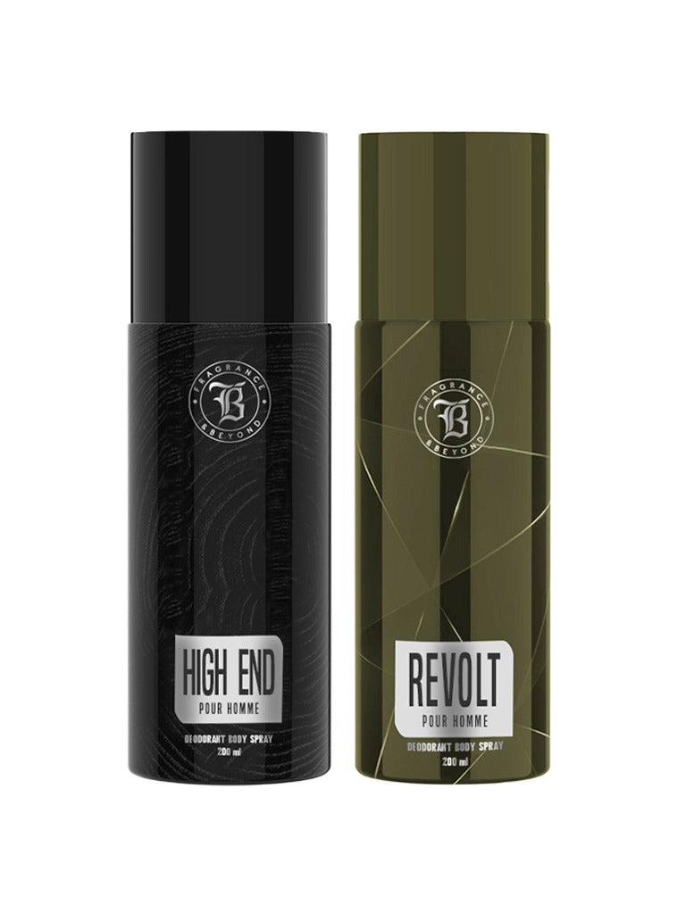 Body Deodorant for Men, (Pack of 2) - 200ml Each | High End, Revolt