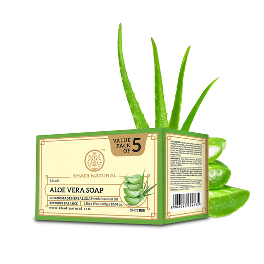 Khadi Natural Aloevera Soap Skin Hydration Pack of 5 (5×125g)