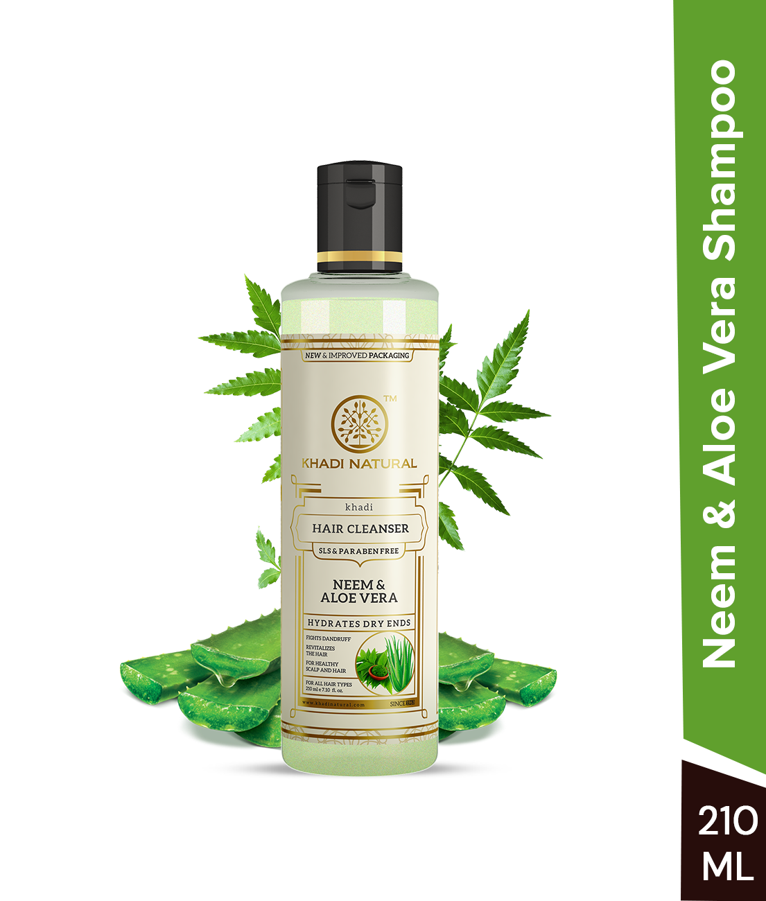 Khadi Natural Neem & Aloevera Shampoo Cleanser SLS-Paraben Free (210ml)