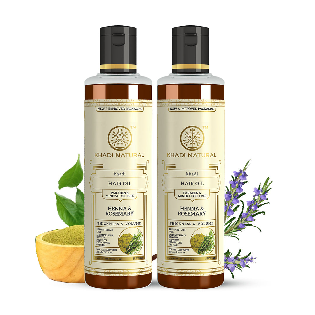 Khadi Natural Henna Rosemary Hair Oil Strengthening Hair Care (420ml)