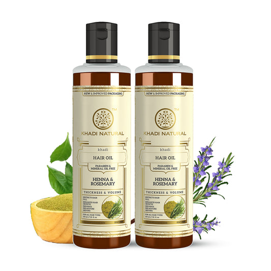 Khadi Natural Henna Rosemary Hair Oil Strengthening Hair Care (420ml)