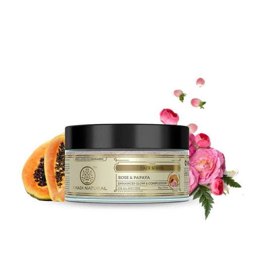 Khadi Natural Rose & Papaya Face Scrub - 50gm