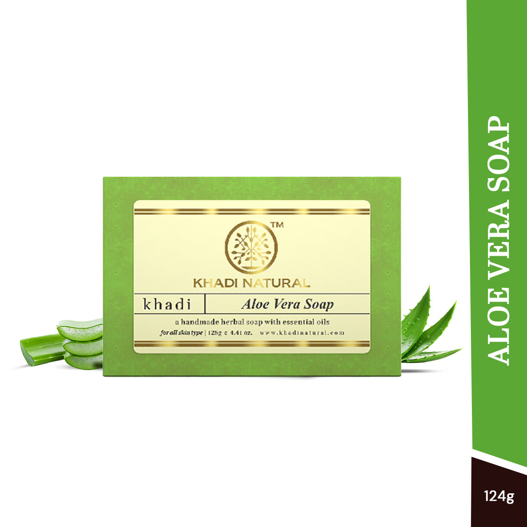 Khadi Natural Organic Aloevera Soap Gentle Cleansing (375g)