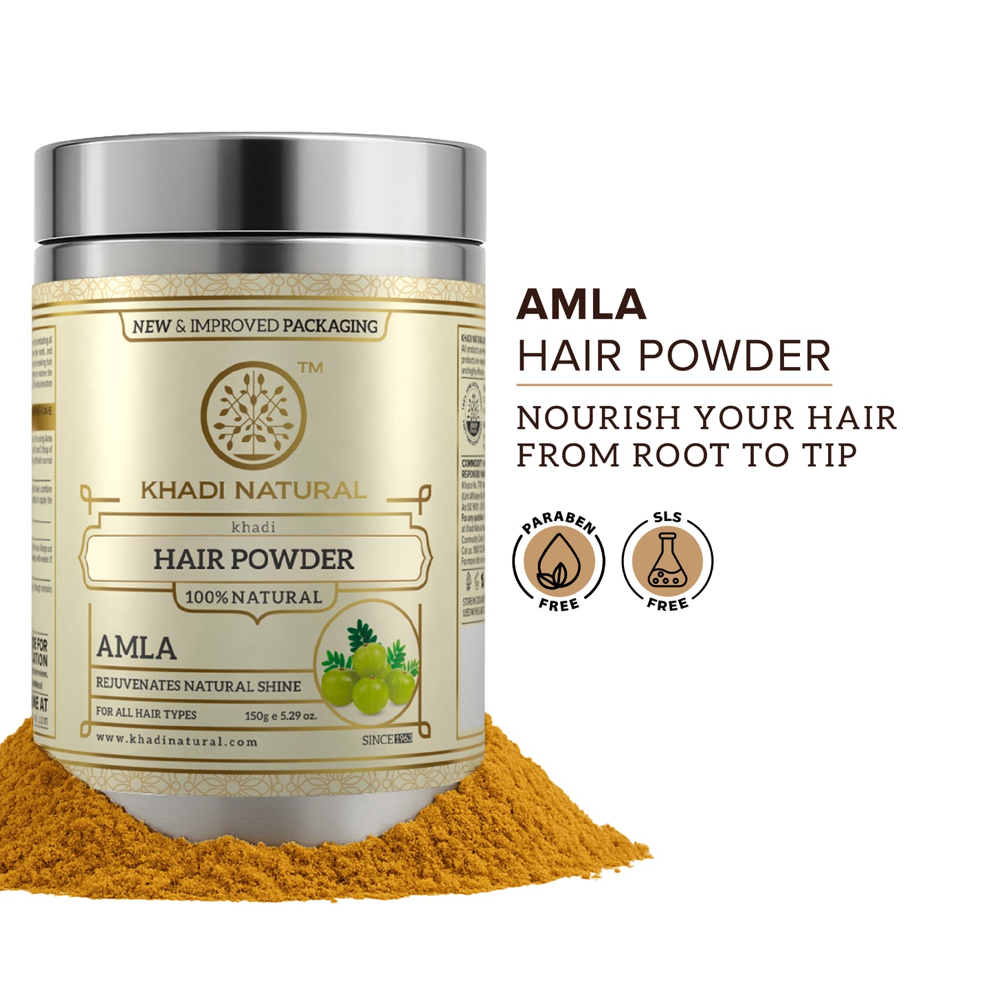 Khadi Natural Ayurvedic Amla Hair Powder Herbal Hair Care - 150 gm