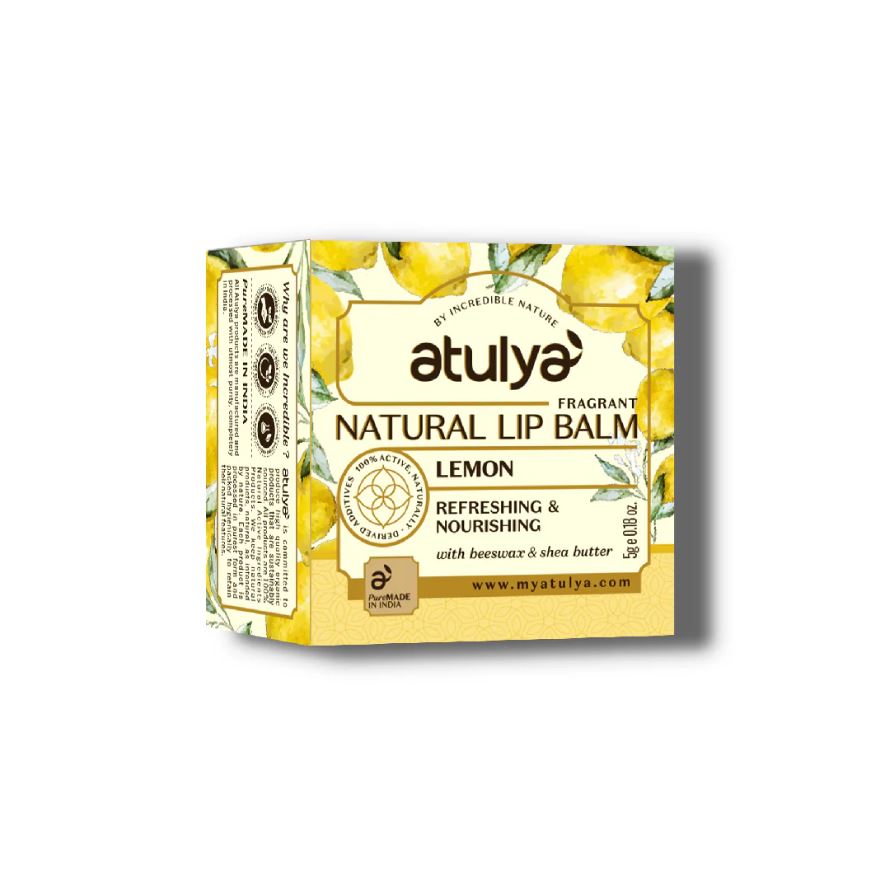 Atulya Lemon Lip Balm | Refreshing and Nourishing - 5gm