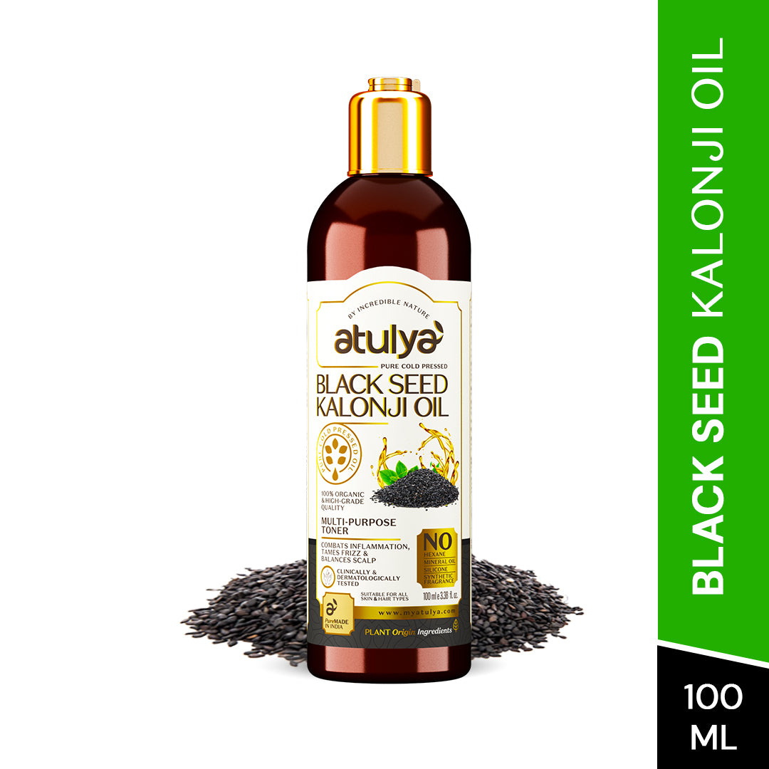 Atulya Cold Pressed Black Seed Kalonji Oil | Strengthens Hair & Nourishes Skin | 100 ml