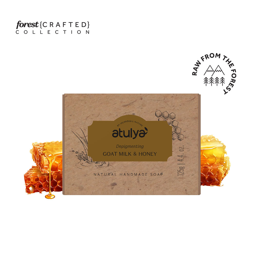 Atulya Goat Milk & Honey Soap | Nourishes Skin, Softens Texture | SLS & Paraben Free | For all skin types | 125 gm