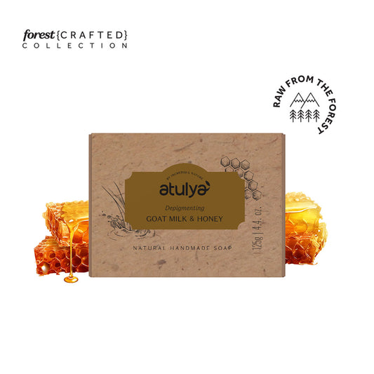 Atulya Goat Milk & Honey Soap | Nourishes Skin, Softens Texture | SLS & Paraben Free | For all skin types | 125 gm