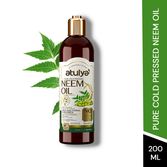 Atulya Cold Pressed Neem Oil | Fights Acne & Scalp Issues | Multipurpose Use | 200 ml