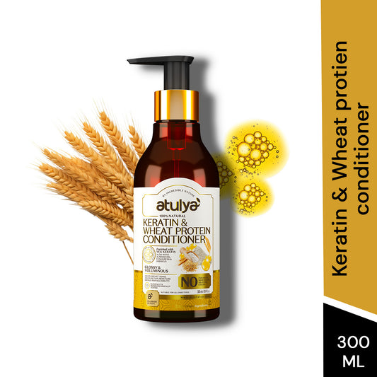 Atulya Keratin & Wheat Protein Conditioner | Repairs Hair, Adds Strength | Silicone Free | For all hair types | 25 ml