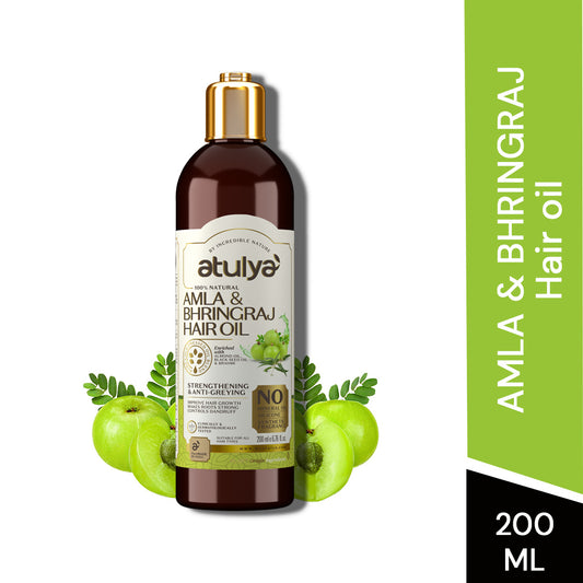 Atulya Amla & Bhringraj Hair Oil | Reduces Hair Fall, Boosts Strength | 200 ml