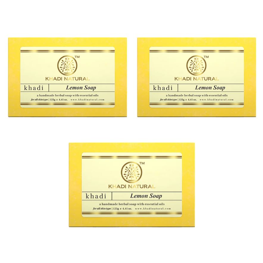 Khadi Natural Herbal Lemon Soap Combo Pack Of 3 – 125gm Each