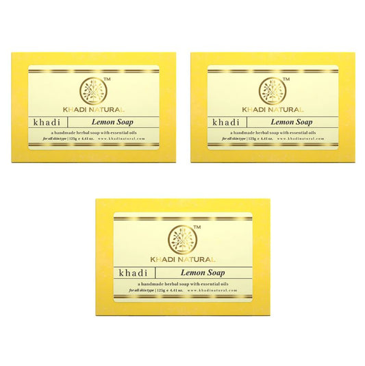 Khadi Natural Herbal Lemon Soap Combo Pack Of 3 – 125gm Each