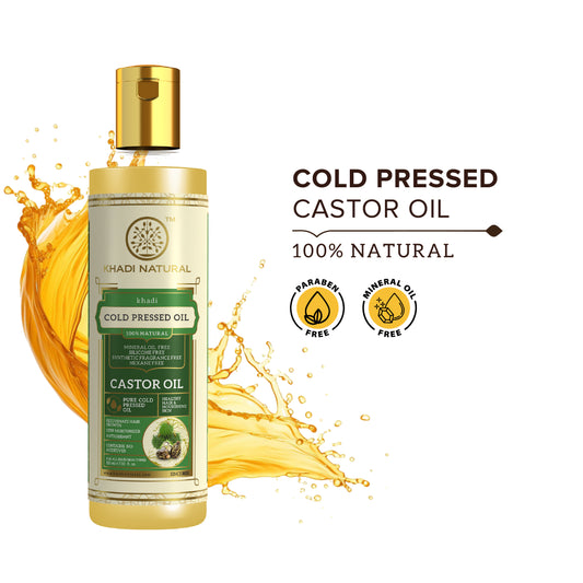 Khadi Natural Cold Pressed Pure Castor Oil for Skin & Hair Nourishment 210g