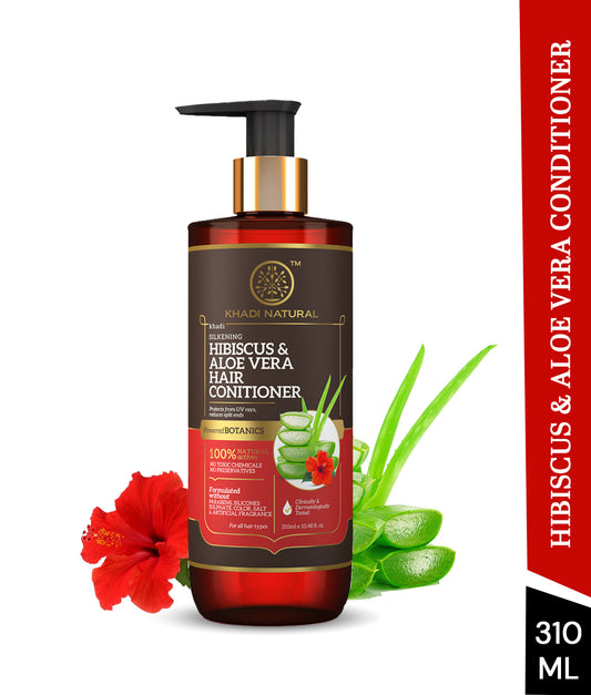 Khadi Natural Hibiscus & Aloevera Hair Conditioner Powered Botanics Smooth Hair (310ml)