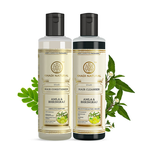 Khadi Natural Amla & Bhringraj Shampoo & Conditioner Combo Pack of 2 (420ml)