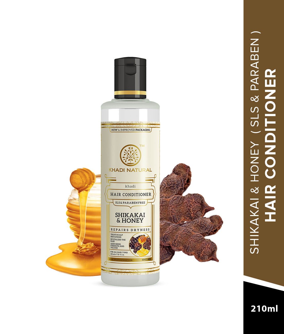 Khadi Natural Organic Shikakai & Honey Conditioner SLS-Paraben Free (210ml)