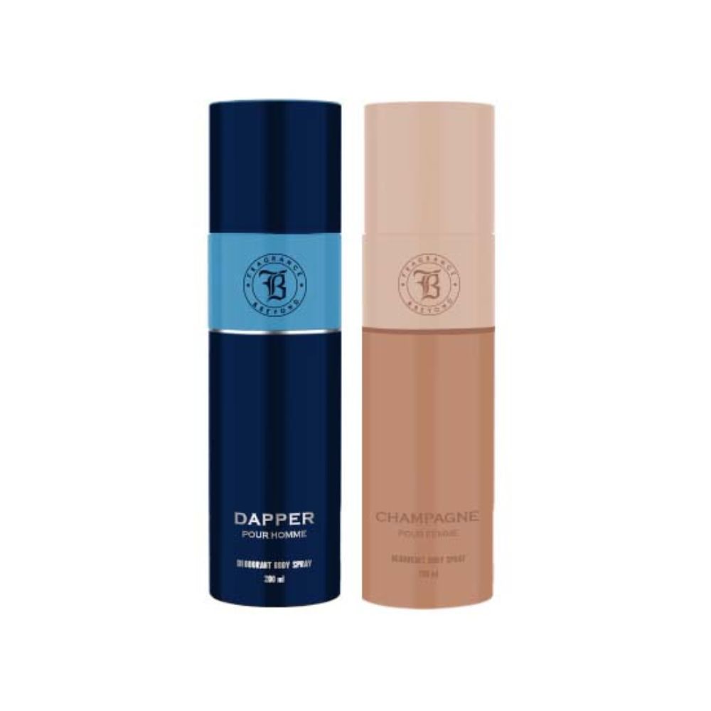 Body Deodorant for Men And Women, (Pack of 2) - 200ml Each | Dapper, Champagne