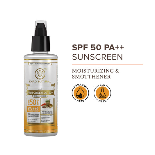 Khadi Natural Sunscreen SPF 50 PA+++ Ayurvedic Sun Protection Lotion (100ml)