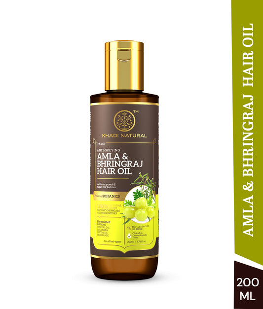 Khadi Natural Amla & Bhringraj Hair Oil Powered Botanics (200ml)