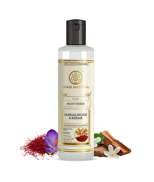 Khadi Natural Ayurvedic Sandalwood Kesar Moisturiser Glowing Skin (210ml)