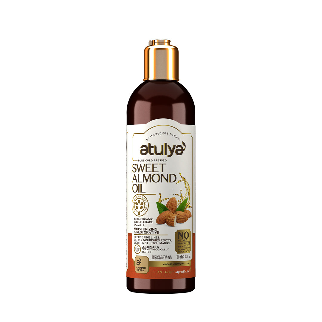 Atulya Sweet Almond Oil | Moisturises Hair & Skin | 100 Percent Pure | 100 ml