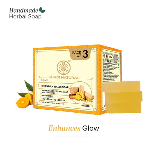 hadi Natural Chandan Haldi Soap Skin Brightening Pack of 3 (3×125g)